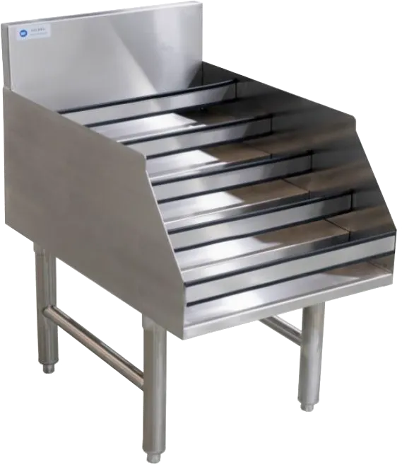 ATS MET-LQDR-3625 5‑Tier Stainless Steel Bottle Display, 36"x25"x30", 45‑Bottle, NSF