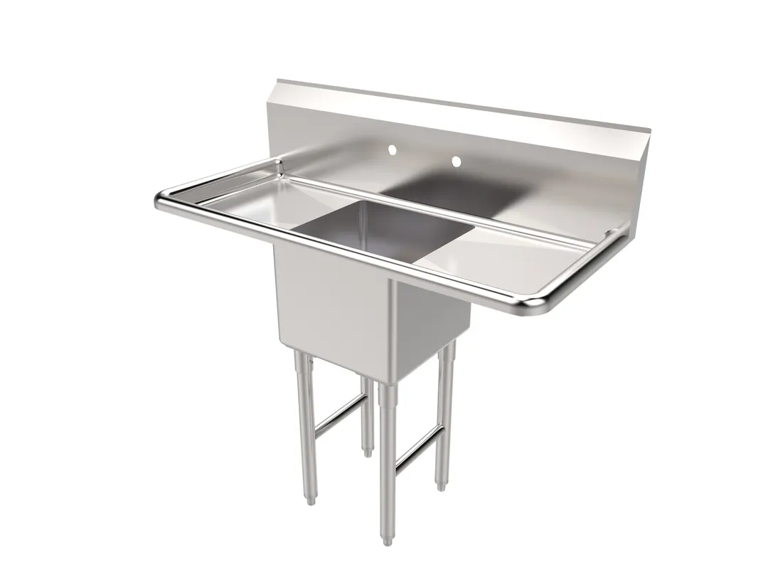 American Tables & Seating MET-SE-15151D 45" One Compartment Sink, 15"W x 15"L Bowl With Right-Hand Drainboards
