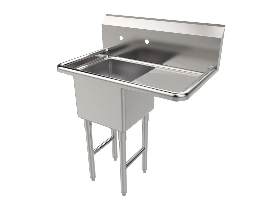 American Tables & Seating MET-SE-15151R 33" One Compartment Sink, 15"W x 15"L Bowl With Right-Hand Drainboards