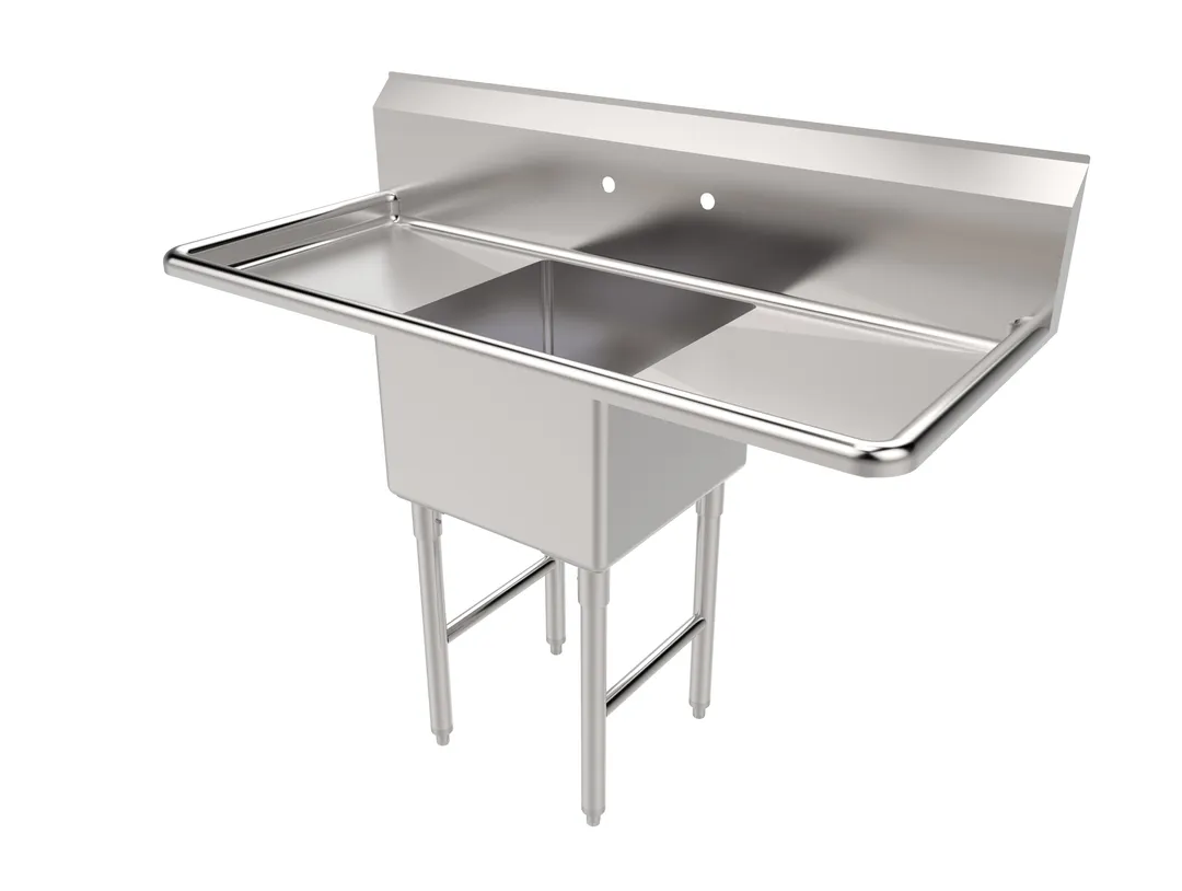 American Tables & Seating MET-SE-18181D 54" One Compartment Sink, 18"W x 18"L Bowl With 2 Drainboards