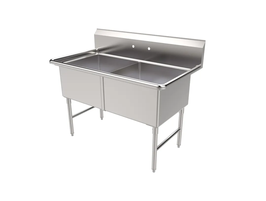 American Tables & Seating MET-SEH-24242N 54" Two Compartment Sink, 24"Wx24"L Bowl Without Drainboards