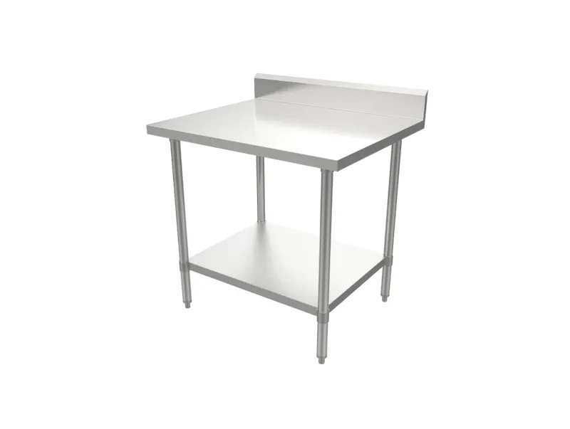 ATS MET-WTHB-3036 36" Open Base Work Table with Undershelf - 5" Backsplash / 16 Gauge Top