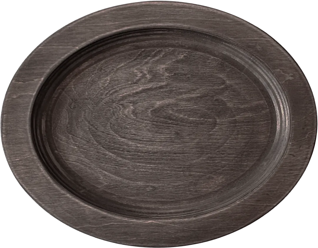 ATS UOS7 Wood Underliner, 8-3/4" Oval, Hand Wash Only, Walnut Stain, Wood, Fits HM16OS - 1/Case