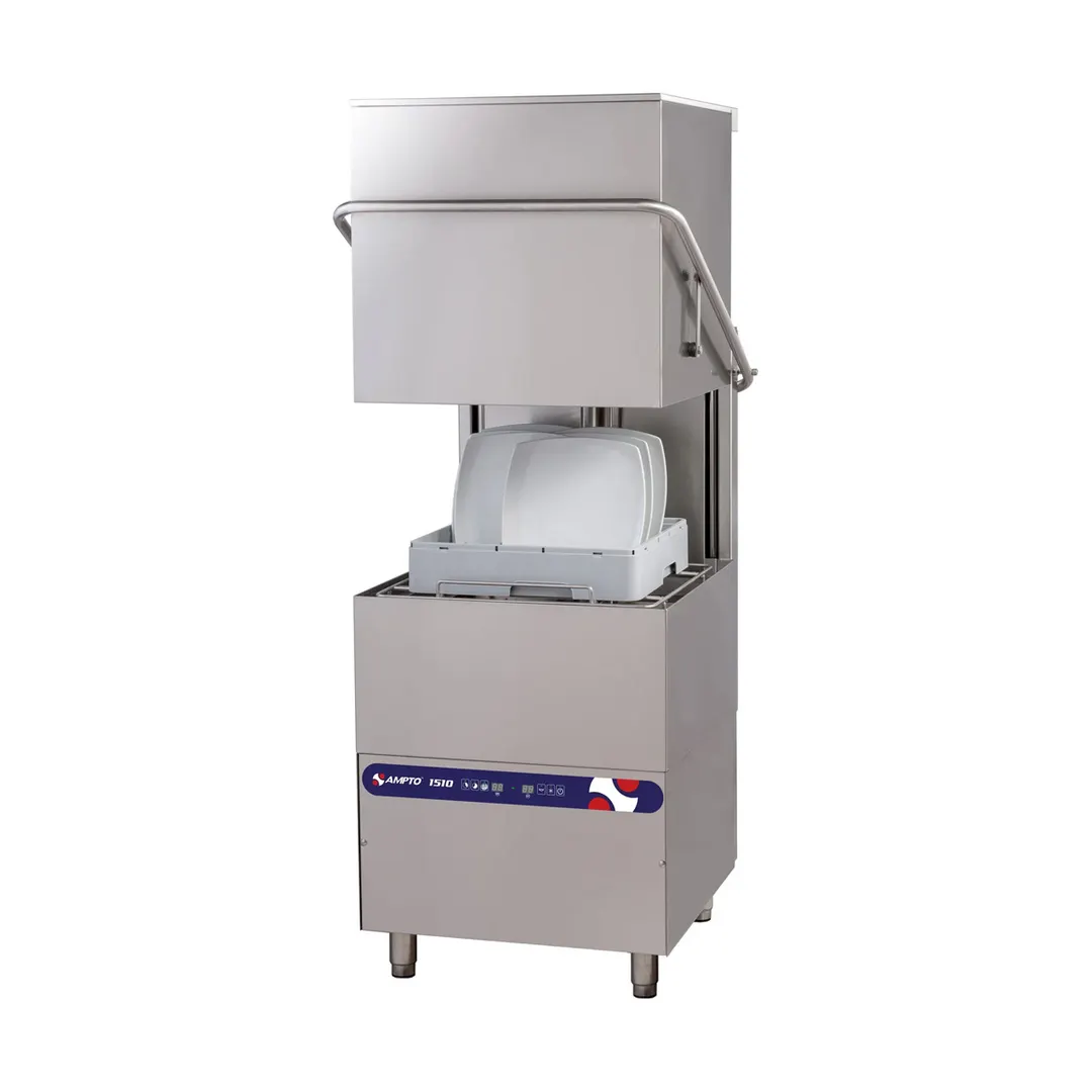 AMPTO 1510 29" Door Type Straight-Thru Dishwasher, 30 Racks/Hr -21 Gal/Hr - High Temp with Booster