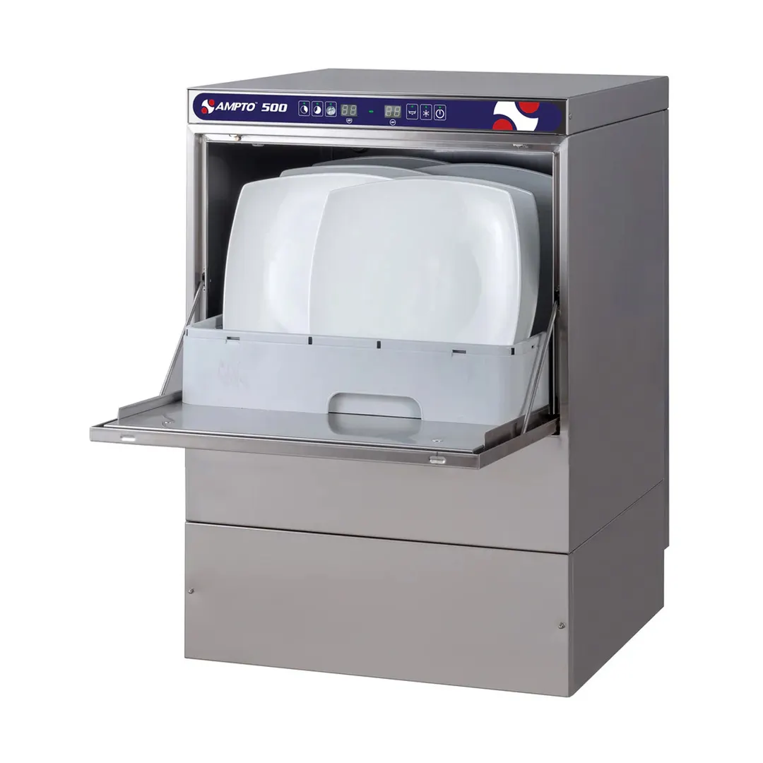 AMPTO 500 22" Undercounter Dishwasher,20/30 or 60 Racks/Hr-17 Gal/Hr-High Temp  w/Booster