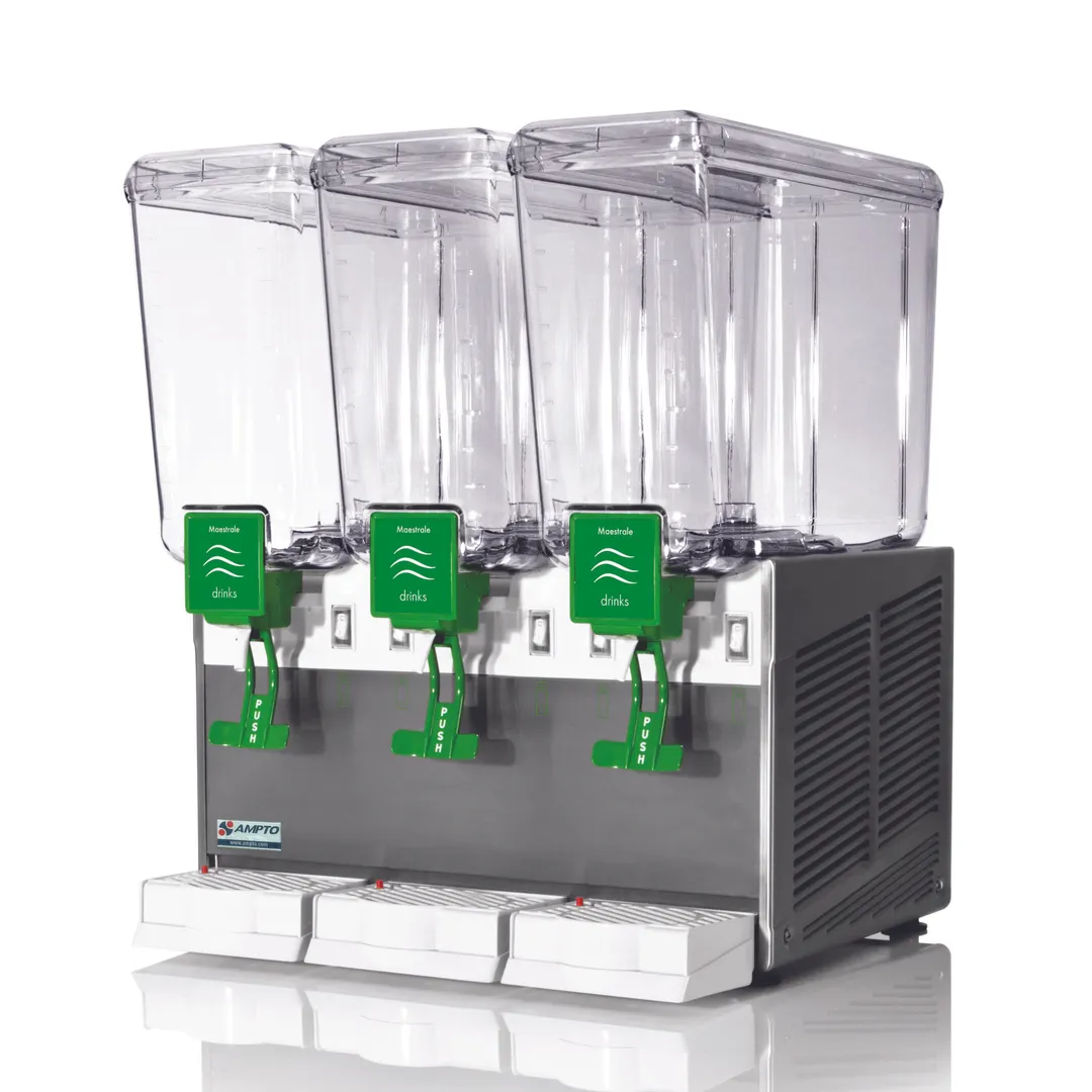 AMPTO D1316 Cold Beverage Dispenser, Triple 5 Gal Bowl
