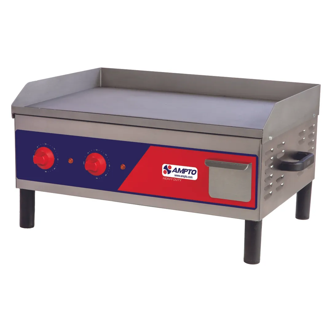 AMPTO GR3E Countertop Electric Griddle with 25" x 16" Surface, Manual (Adjustable) Controls, 220v