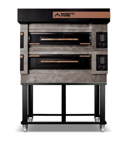 Moretti Forni ICON S105E2 37.5" Electric Pizza Deck Oven, 2‑Deck Stone, Dual Heat, Steel, 842°F Max