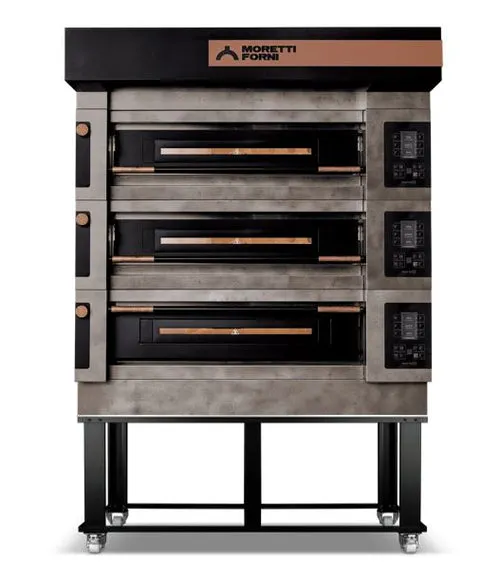 Moretti Forni ICON S105E3 37.5" Electric Pizza Deck Oven, 3‑Deck Stone, Dual‑Power, 842°F, Steel Exterior