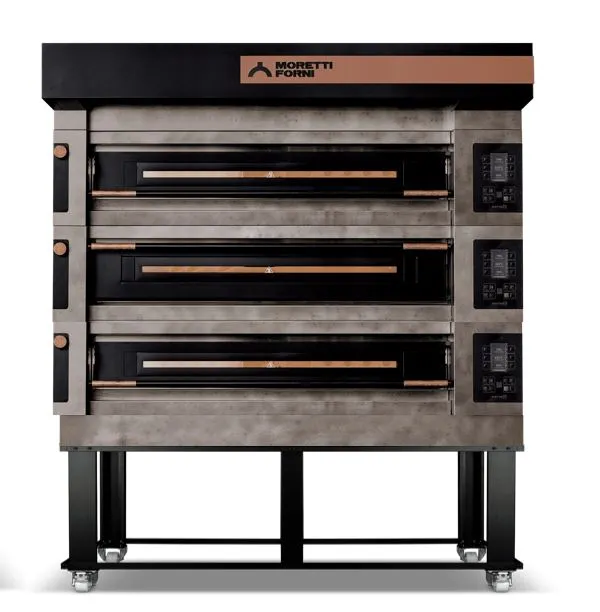 Moretti Forni ICON S125E3 48" Electric Pizza Deck Oven, 3-Decks Stone, Dual-Power, 208V
