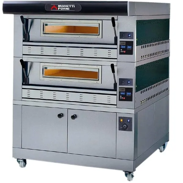 Moretti Forni P110G B2 44" Gas Pizza Deck Oven, 2‑Deck Brick,  44" x 7" Chambers, 197.904 BTU