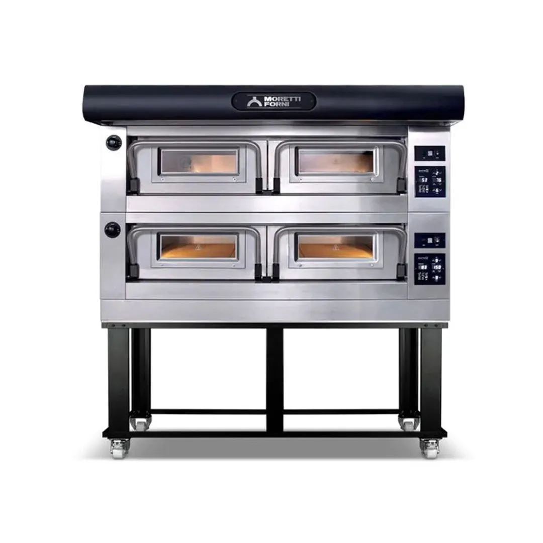 Moretti Forni P120E B2 49" Electric Pizza Deck Oven, 2-Deck Brick, Dual-Power