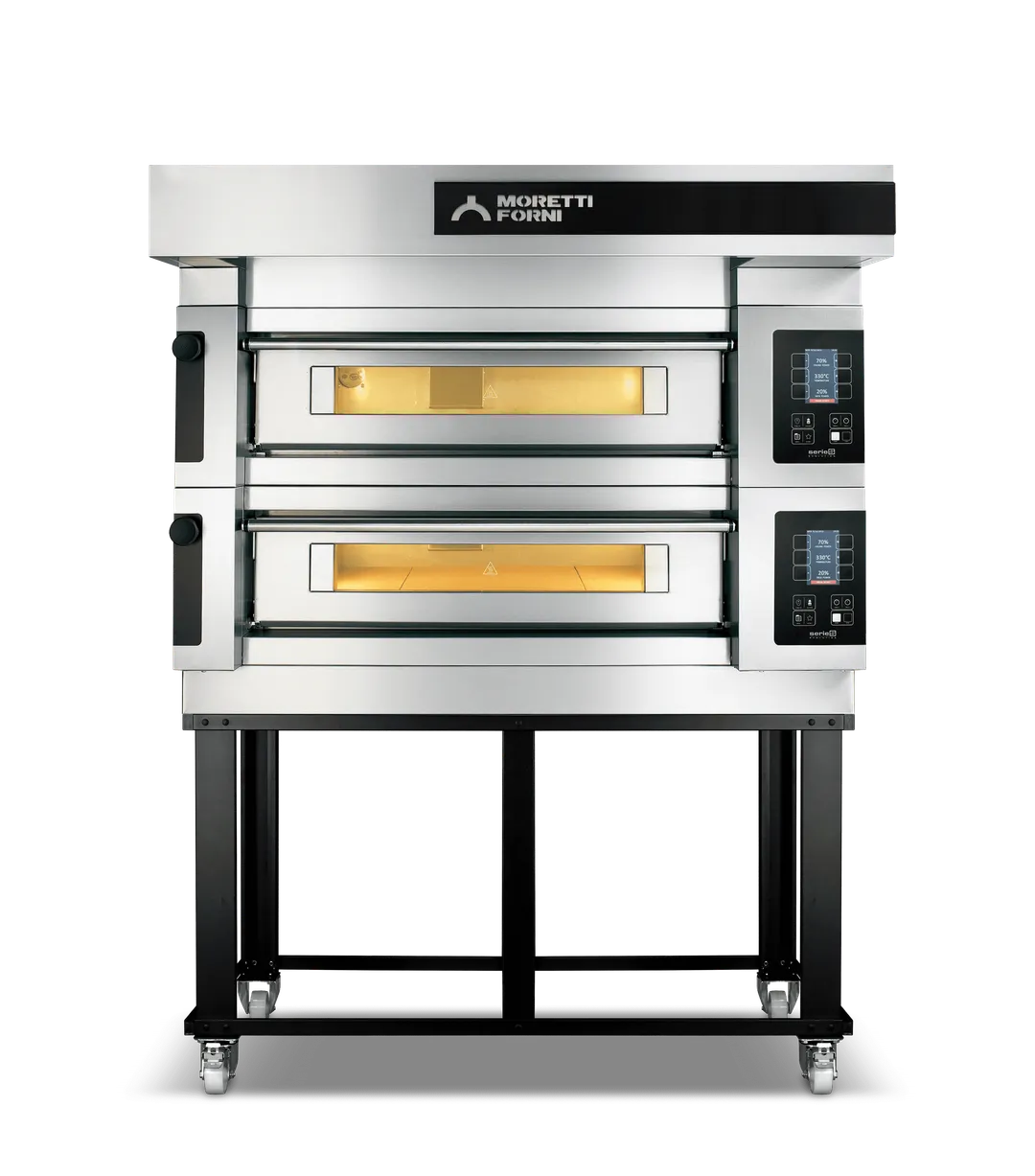 Moretti Forni S100E2 37" Electric Pizza Deck Oven, Double Deck, Refractory Brick, Dual-Power Heat, 9kW