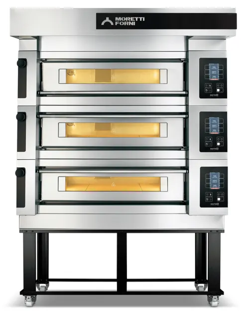 Moretti Forni S105E3 37.5" Electric Pizza Deck Oven, 3‑Decks, Stone, Dual‑Power Heat