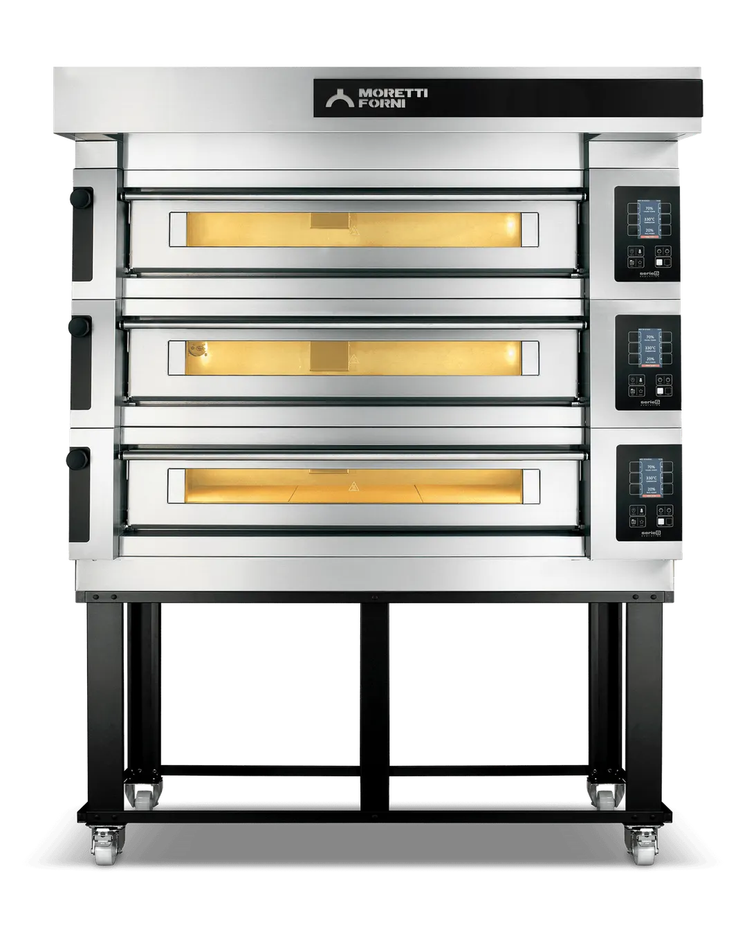 Moretti Forni S140E3 55" Electric Pizza Deck Oven, 3‑Deck Brick, Dual‑Power Heat