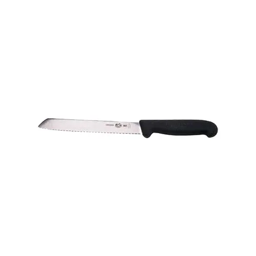 AllPoints 1371086 - 8" Bread/Sandwich Knife, Steel Blade, Black Fibrox Handle, Dishwasher Safe, NSF