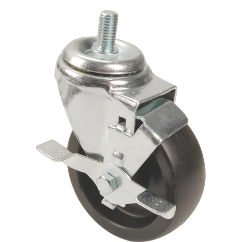 AllPoints 1481060 4" Swivel Stem Caster with Brake, Black Color