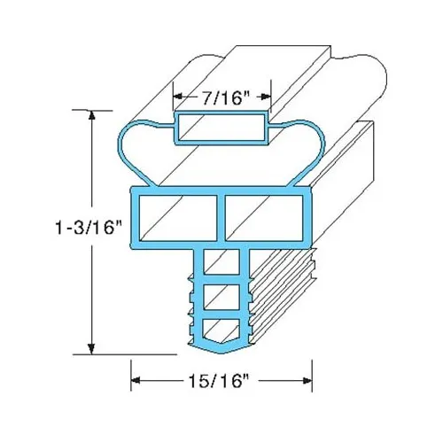 AllPoints 25282 Refrigerator Magnetic Door Gasket, 25-1/2" X 27"