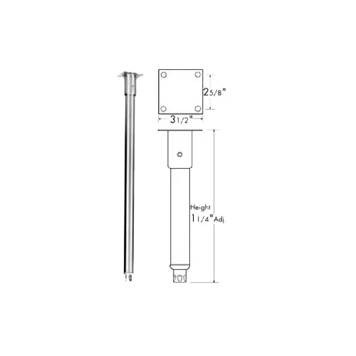 AllPoints 266185 Stainless Steel Folding Table Leg Assemblies, 32"H, 1-1/4" Adjustable, Satin Finish