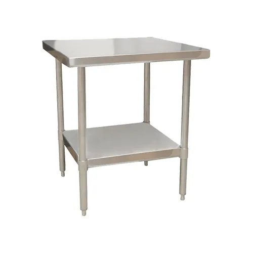 AllPoints 2801780 0" Open Base Work Table with Undershelf - Without Backsplash / 18 Gauge Top
