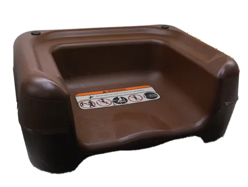 AllPoints 31723 Koala Kare Booster Seat, 15.5L x 12.25W x 7.875H, Stackable, Dual Height, Anti-Skid Bumpers, Plastic, Brown
