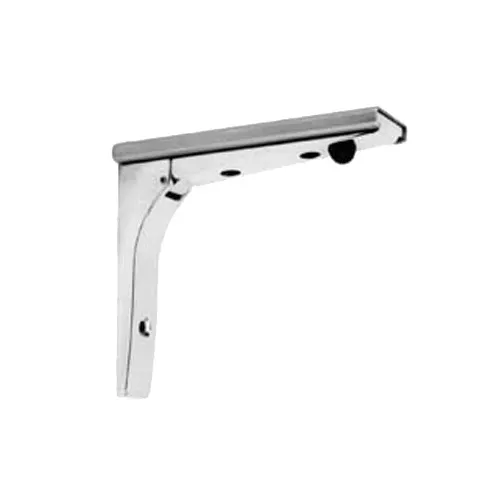 AllPoints 36200 Chrome-Plated Folding Shelving Bracket, 6-1/8" H x 7"D, Stainless Steel Shelf Plate