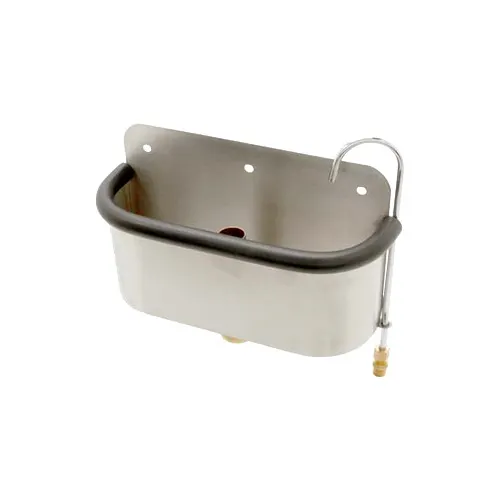 AllPoints 561464 10" Side Mounted Dipper Well with Faucet & Drain - Stainless Steel