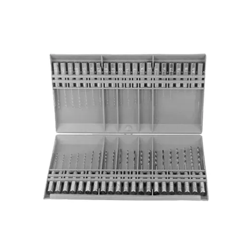 AllPoints 721017 Orifice Drill Kit - 41 Sizes #40-#80, Tapered Broach, Plastic Case