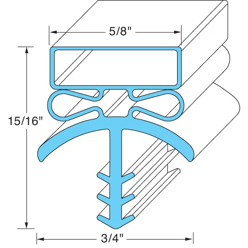 AllPoints 741450 Magnetic 3-Sided Door Gasket, 35-5/8" X 77-3/4", Gray Color