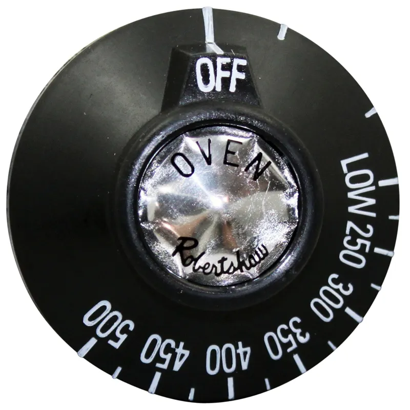 AllPoints 8008802 Knob-Bj Oven Fixed Dial, Black, Off 500°-Low, 2-3/8" Dia