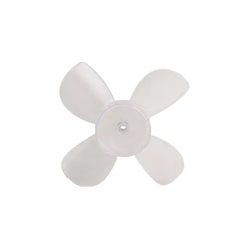 AllPoints 8011111 Evaporator Fan Blade - 6" OD, 1/4" ID Shaft Hole, Clear Plastic, Refrigerator Part