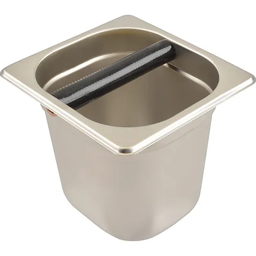 AllPoints 1331855 Knock Box – 6" H x 6-1/2" W x 7" D Stainless Steel Coffee Dredge