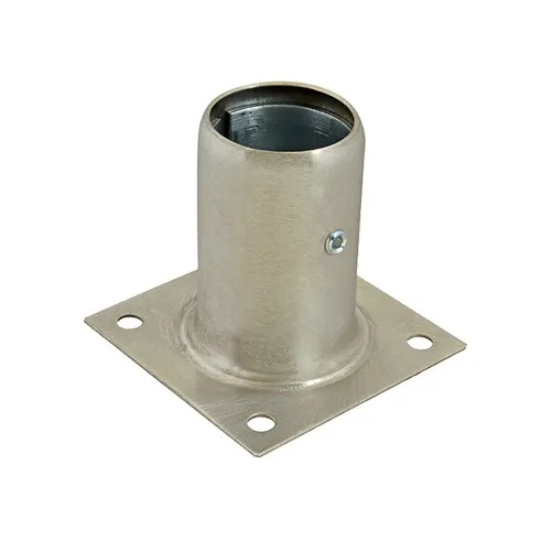 AllPoints 34285 Stainless Steel Leg Socket for 1-1/4" Pipe, 1-1/2" or 1-5/8" OD Tubing, Plate Mounted