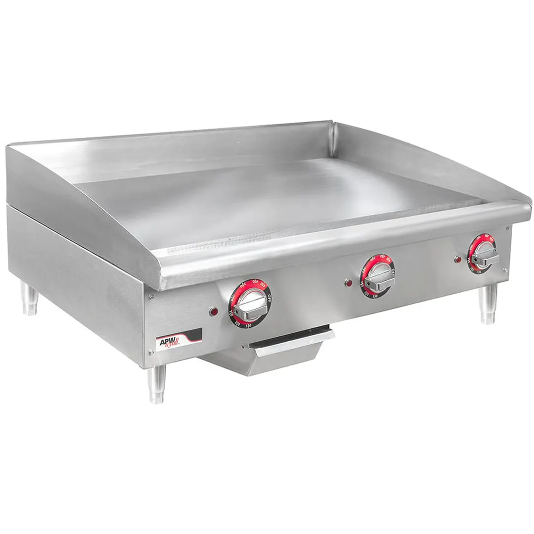APW Wyott EG-36S Countertop Electric Griddle with 36" x 19.5" Surface, Thermostatic Controls, 208/240v 