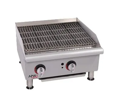 APW Wyott GCB-48S 48" Countertop Gas Radiant Charbroiler w/ (4) Burners, 120.000 BTU