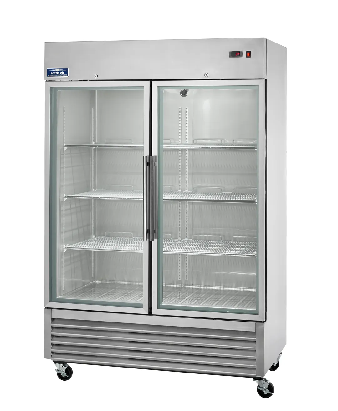 Arctic Air AGDF49 54" 2-Glass Door Reach-In Freezer, Bottom Mounted, 49 cu. ft., Stainless Steel