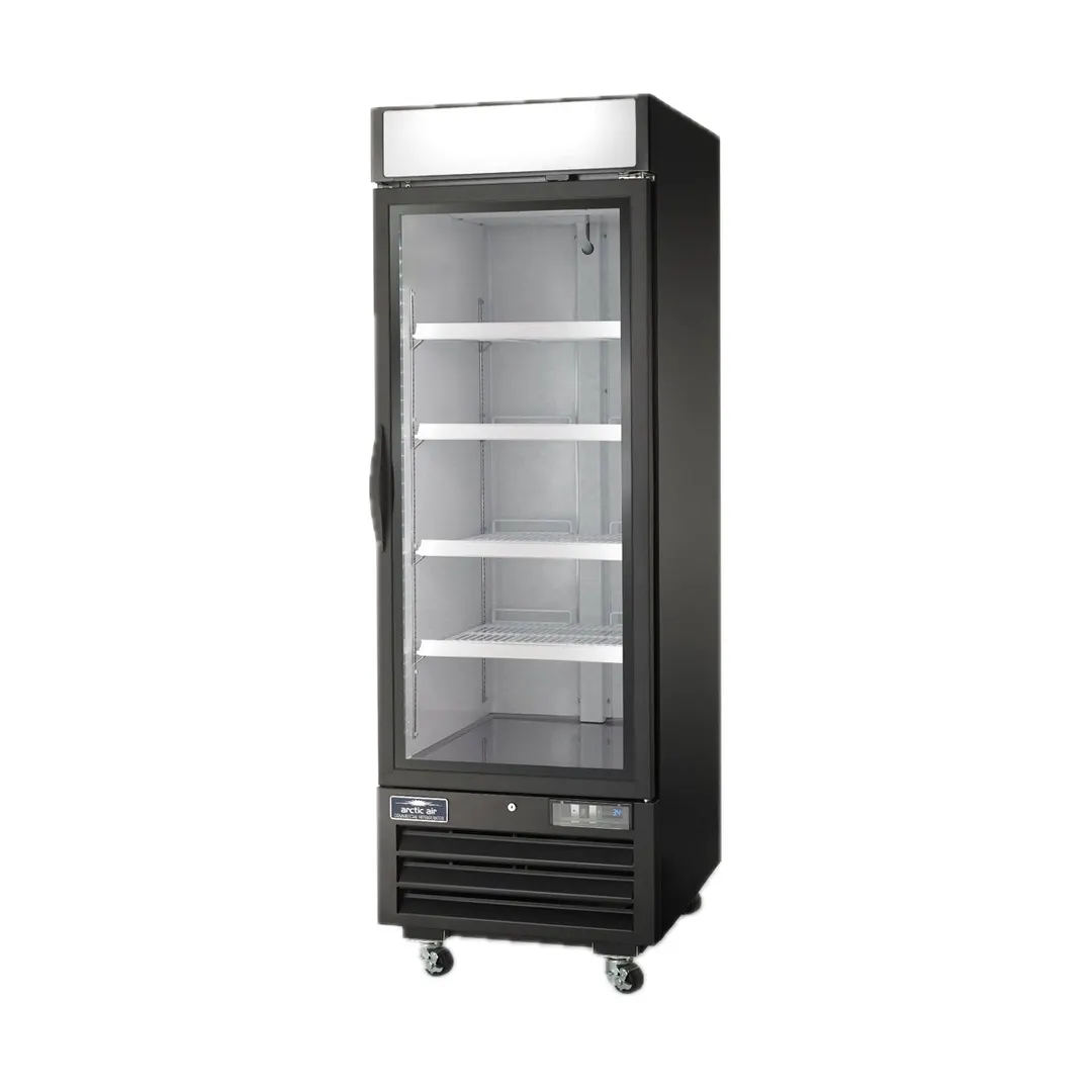 Arctic Air ARGDM23 27" 1-Section Glass Door Refrigerator 23 cu ft Black LED Thermostat R290 1/5 HP