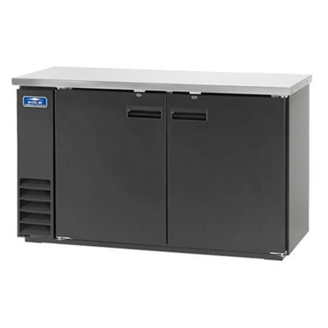 Arctic Air ABB60 61" 2 Solid Swinging Door Back Bar Cooler, 16.7 cu. ft., 72x6-pk 12oz. Cans