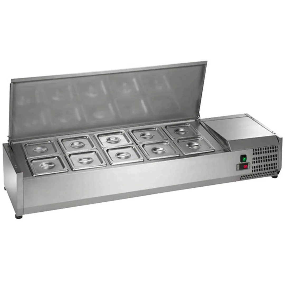 Arctic Air ACP55 55" Refrigerated Countertop Condiment Prep Station, 10 Pan Capacity