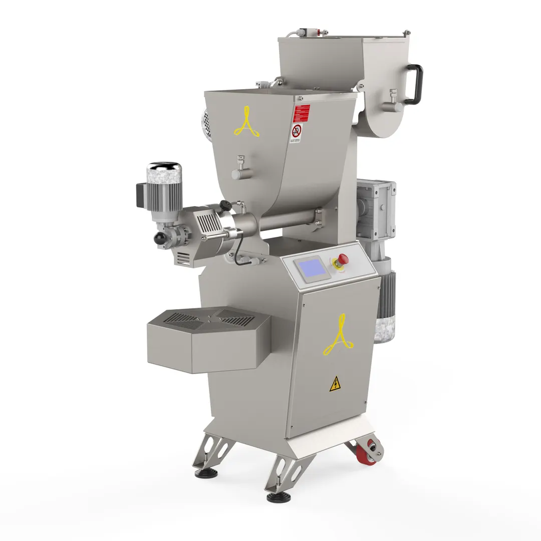 Arcobaleno AEX90M Floor Model Pasta Extruder with Double Mixer, 110 lbs Output/hr, Front Mixer Produces Up to 30 lbs Per Batch
