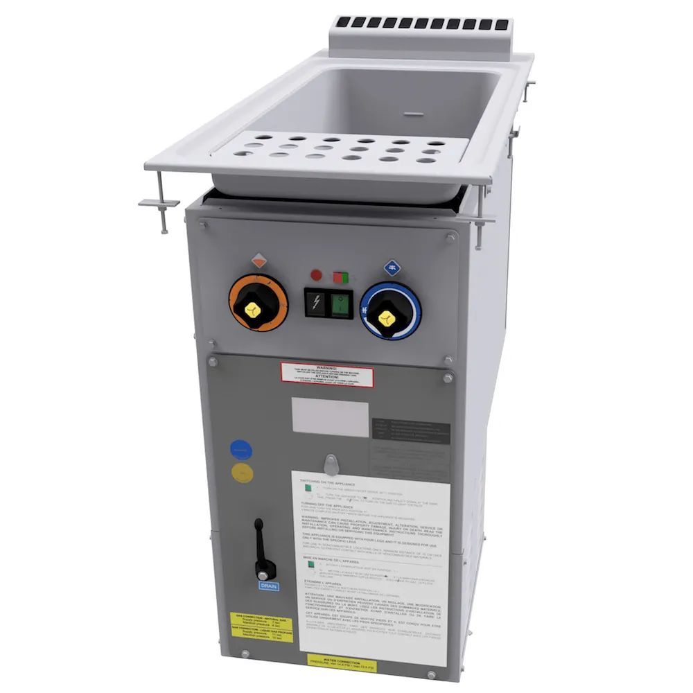 Arcobaleno AGD35 11 Gallon Drop-In Gas Pasta Cooker w/ Manual Water Fill, 47.600 BTU
