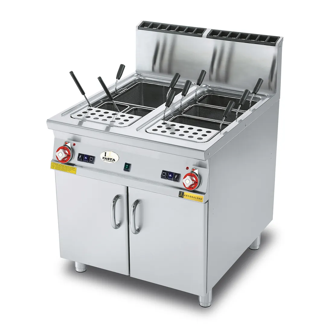Arcobaleno AGDHA35 22 Gallon Double Tank Gas Pasta Cooker, Automatic Fill, 160.370 BTU