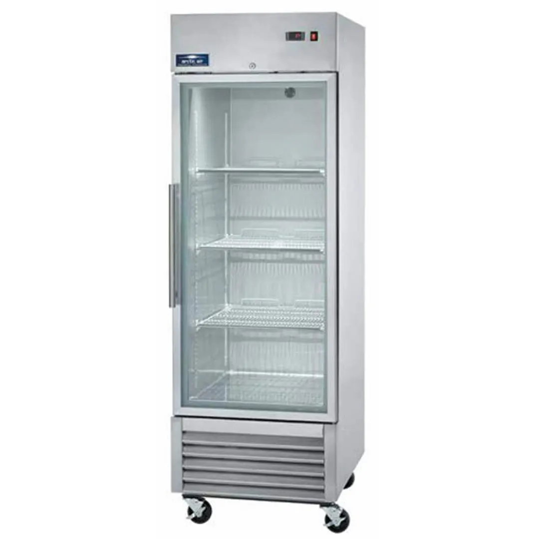 Arctic Air AGR23 27" 1-Section Glass Door Reach-In Refrigerator, Bottom Mounted, Stainless Steel, 23 cu. ft.