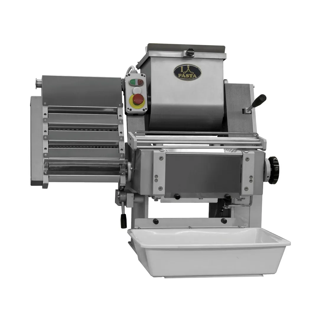 Arcobaleno AMF240 Countertop Semi-automatic Sheeter and Pasta Cutter, 9-1/2" Wide Sheeter, 18 lbs Mixer Production