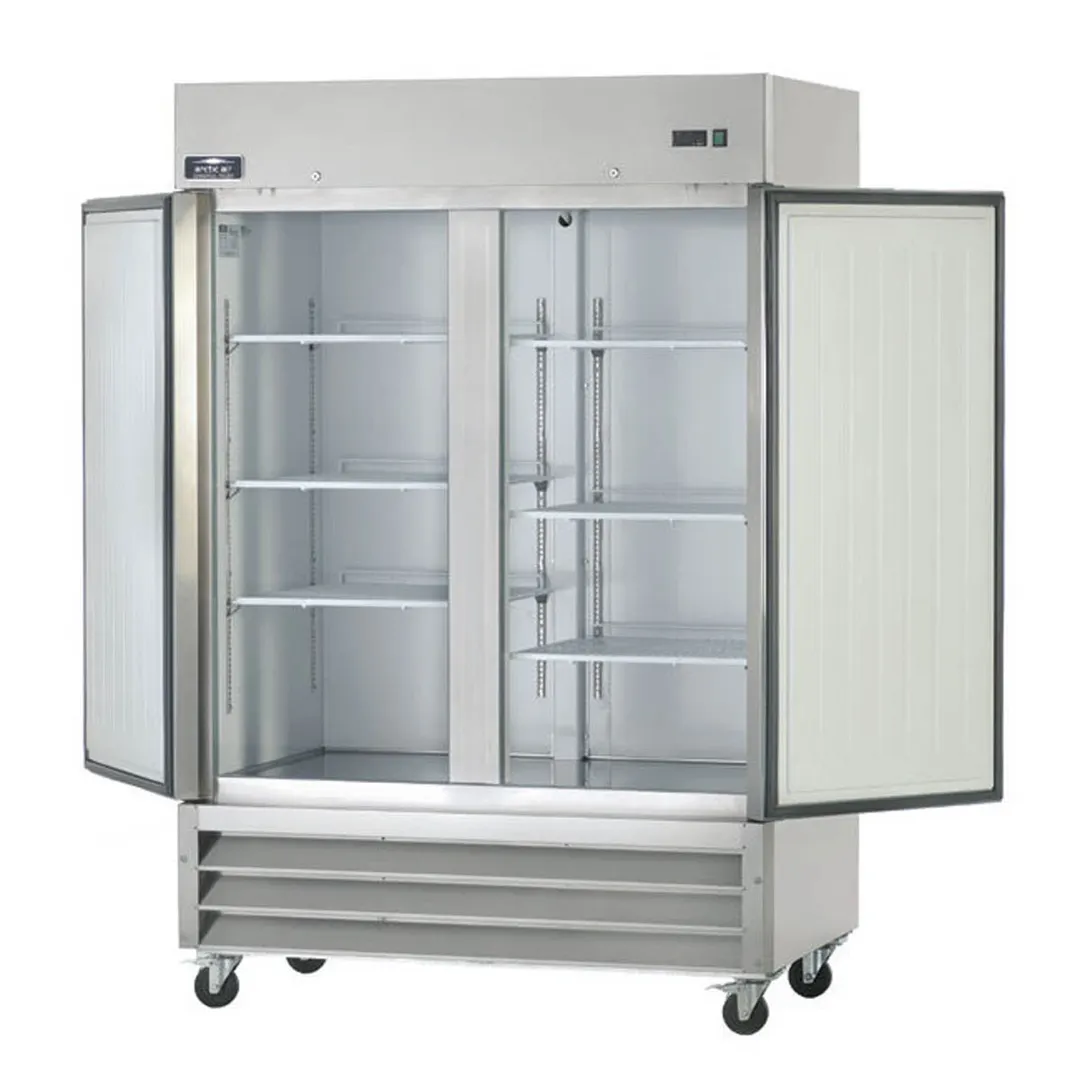 Arctic Air AR49 54" 2-Section Reach-In Refrigerator w/ 2 Solid Door, Bottom Mounted, Stainless Steel, 49 cu. ft.