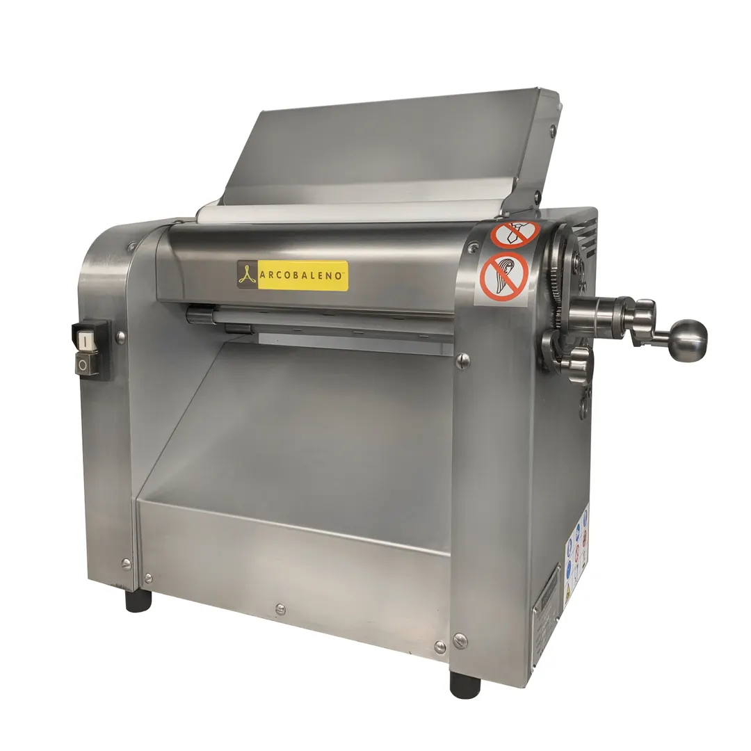 Arcobaleno ASC320K Countertop Dough Sheeter with 2-3/8" Knurled (Textured) Stainless Steel Diameter of Sheeting Rollers