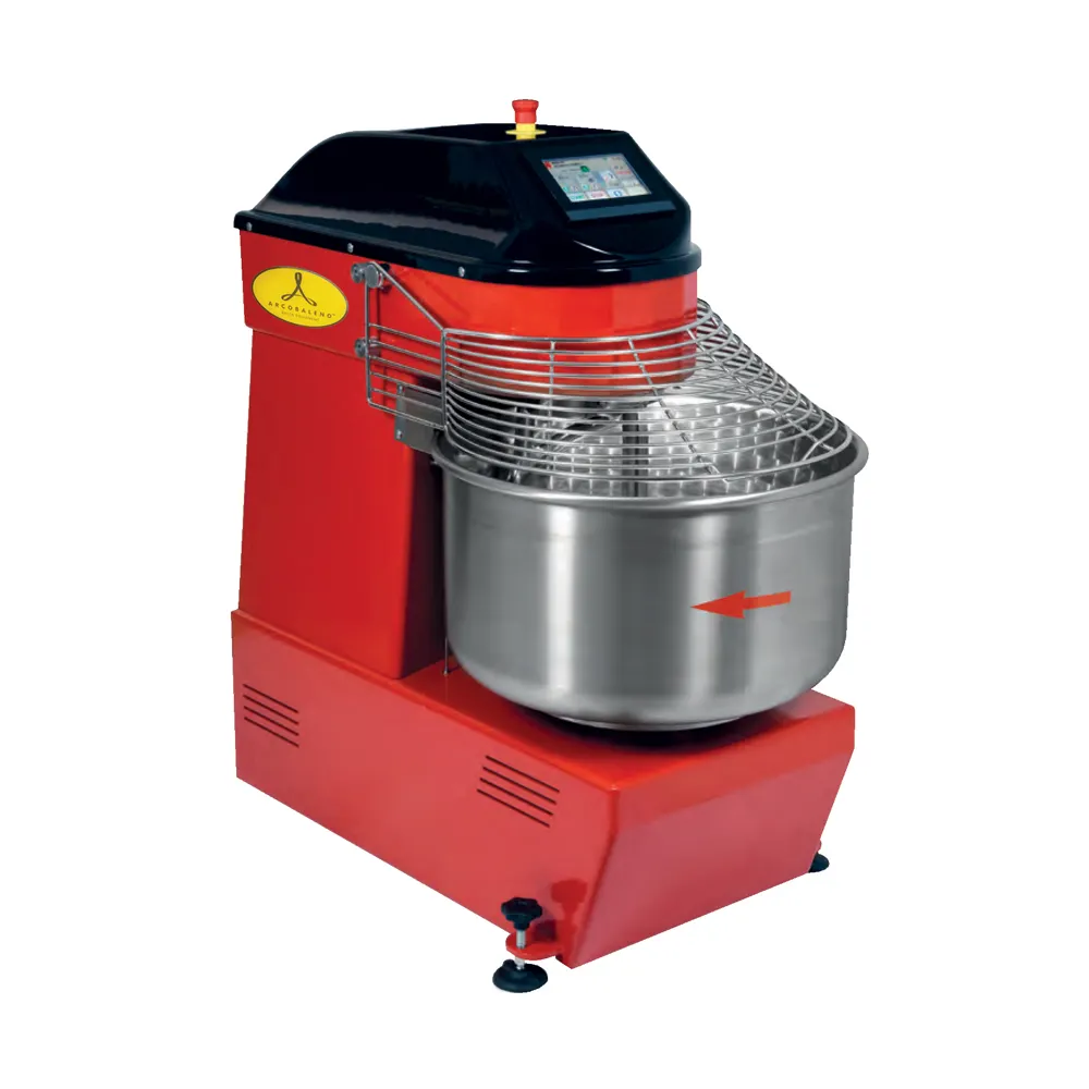 Arcobaleno ASM100 Spiral Mixer with 100 qt Rotating Bowl, Variable Speed, 150 lbs Dough Capacity