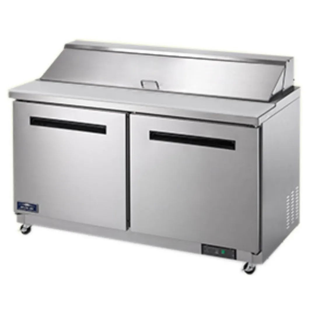 Arctic Air AST60R 61" Two Section Sandwich & Salad Prep Table w/ 2 Doors, 16 pans, 15.5 cu. ft.
