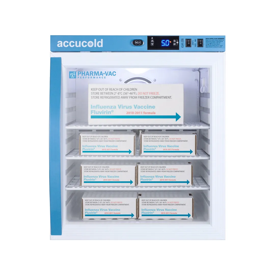 Accucold ARG1PV Pharma-Vac Series Medical Refrigerator, +2°C to +8°C, 1 cu. ft.