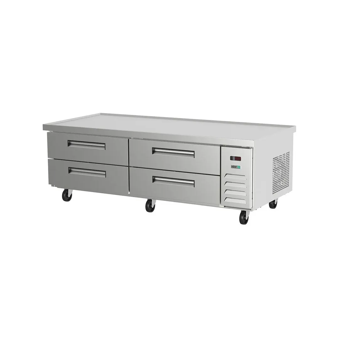 Asber ACBR-72 72" 4 Drawers Refrigerated Chef Base w/ (8) 12" x 20" Pan Capacity
